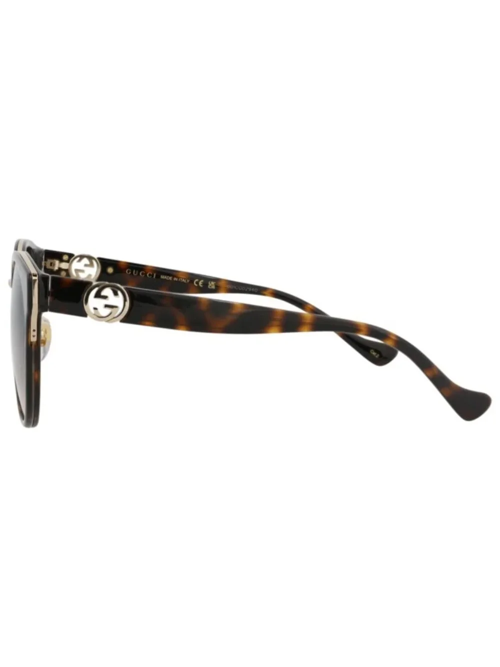 New Gucci Women's Sunglasses Round Oval Injection Frame Havana Havana Brown